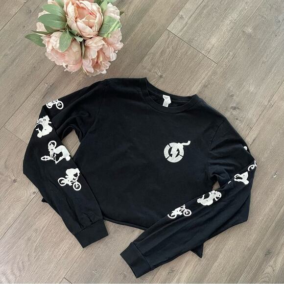 Nitro Circus BMX Trick Black Long Sleeve Cropped Top - Picture 1 of 5